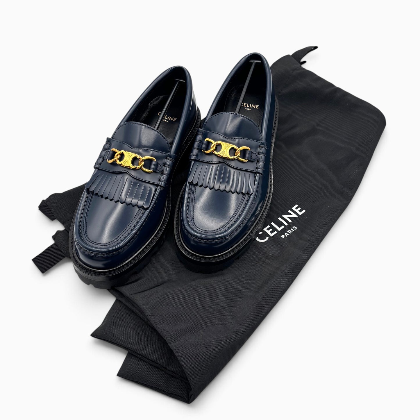 CELINE Margaret Loafer with Triomphe in Polished Bull