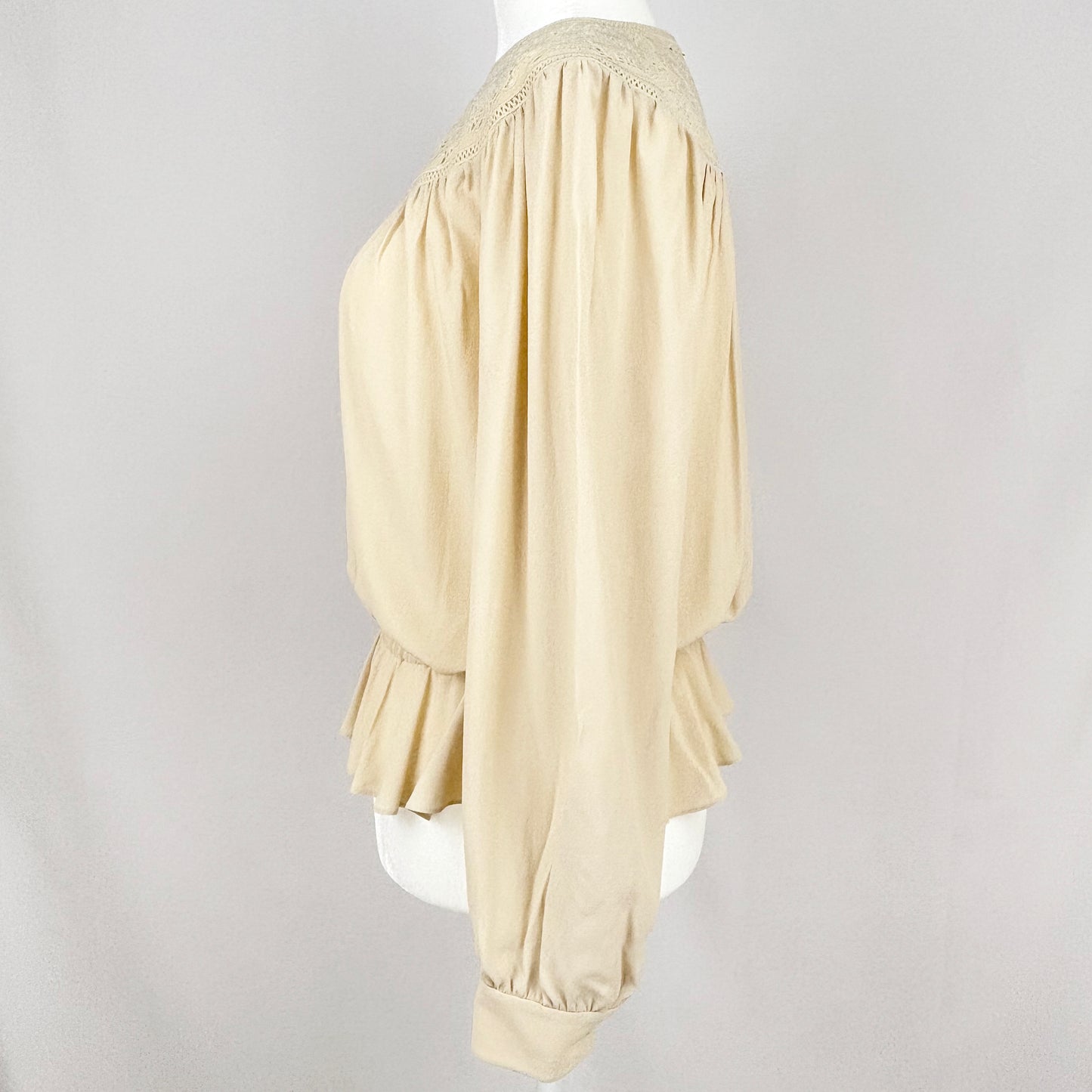 CELINE Guipure Blouse in Silk Crepe and Acetate
