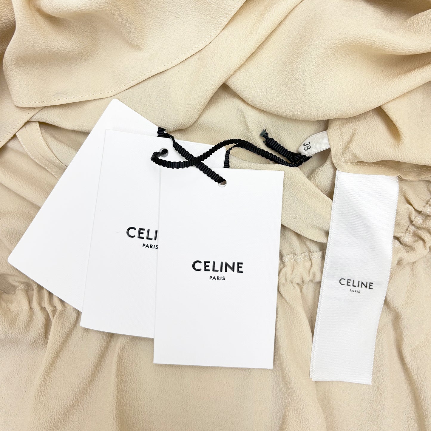 CELINE Guipure Blouse in Silk Crepe and Acetate
