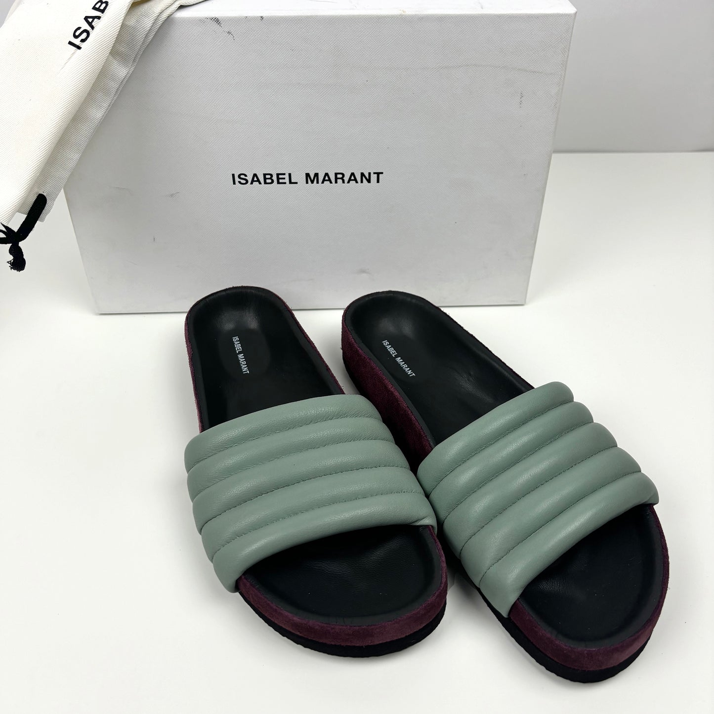 ISABEL MARANT Leather Printed Slides