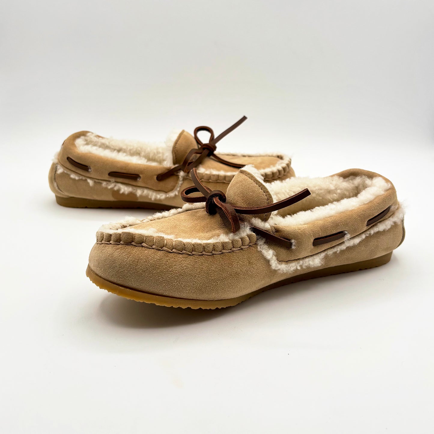 MIU MIU Suede Shearling Lined Loafers
