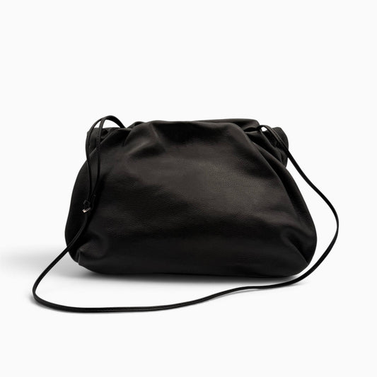 THE ROW Bourse Black Leather Shoulder Bag