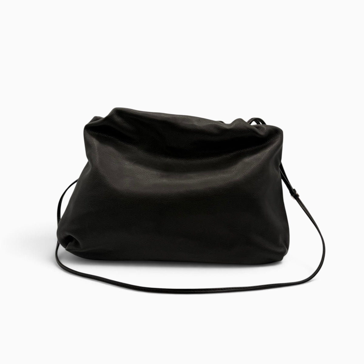 THE ROW Bourse Black Leather Shoulder Bag
