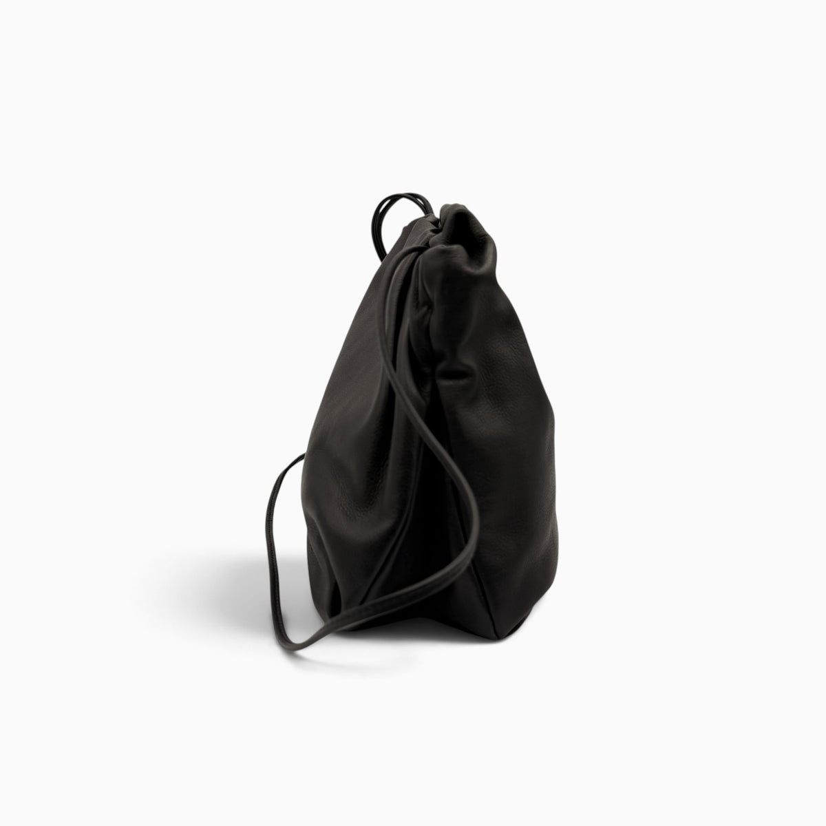 THE ROW Bourse Black Leather Shoulder Bag
