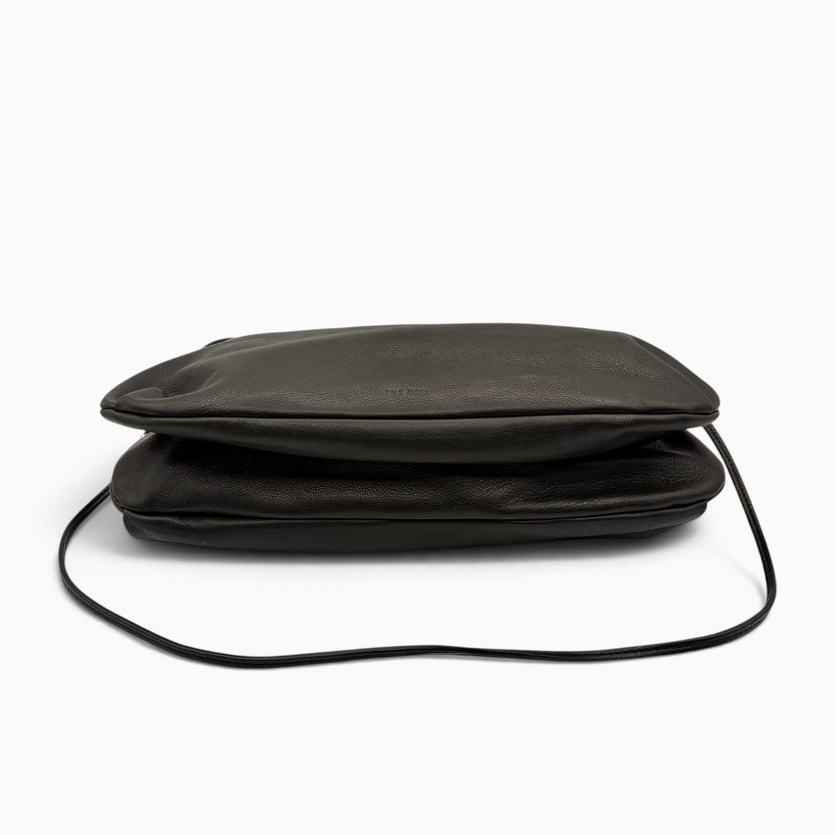 THE ROW Bourse Black Leather Shoulder Bag
