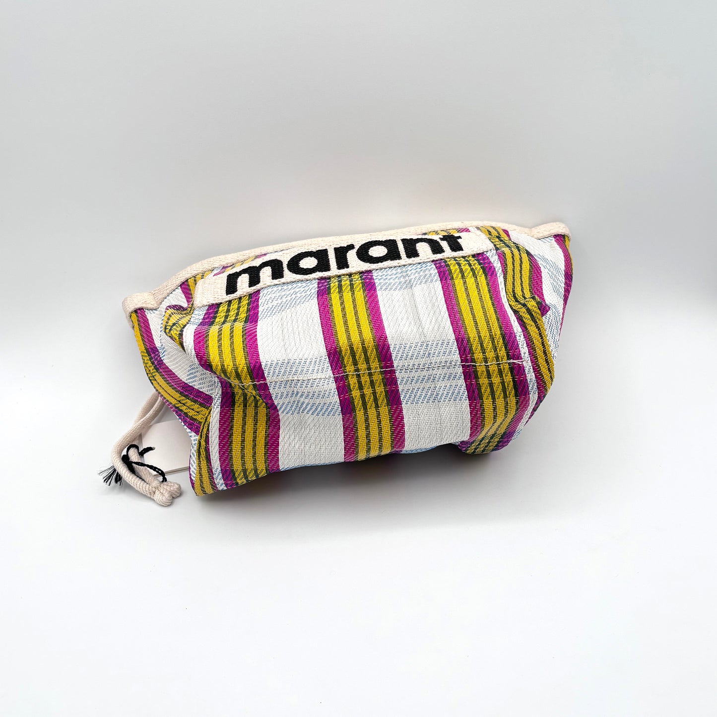 ISABEL MARANT Darwen Powden Striped Canvas Clutch