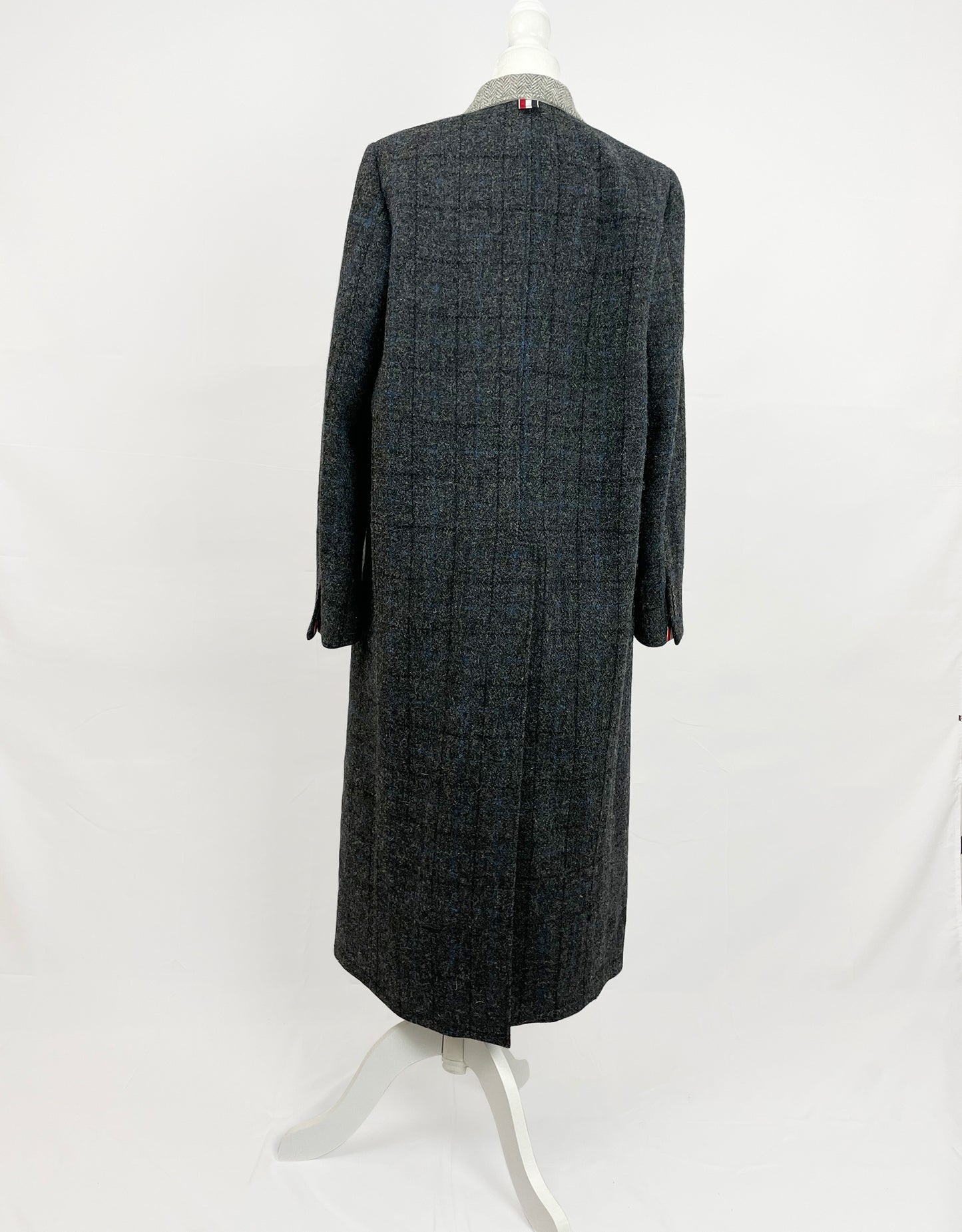 THOM BROWNE Patch Pocket Two-tone Wool Tweed Coat